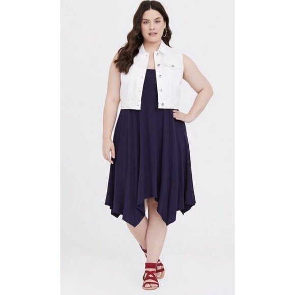 Torrid Womens‎ Navy Midi Jersey Trapeze Dress Sz 2 NWT Plus Size 18 20 2X - Picture 3 of 7